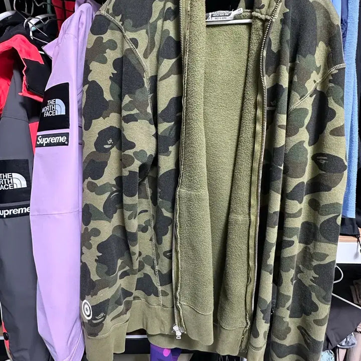 [BUNJANG] Bape Green Camo Hoodie Jacket XL / 베이프 베이프후드집업 베이프 녹계 xl 정품