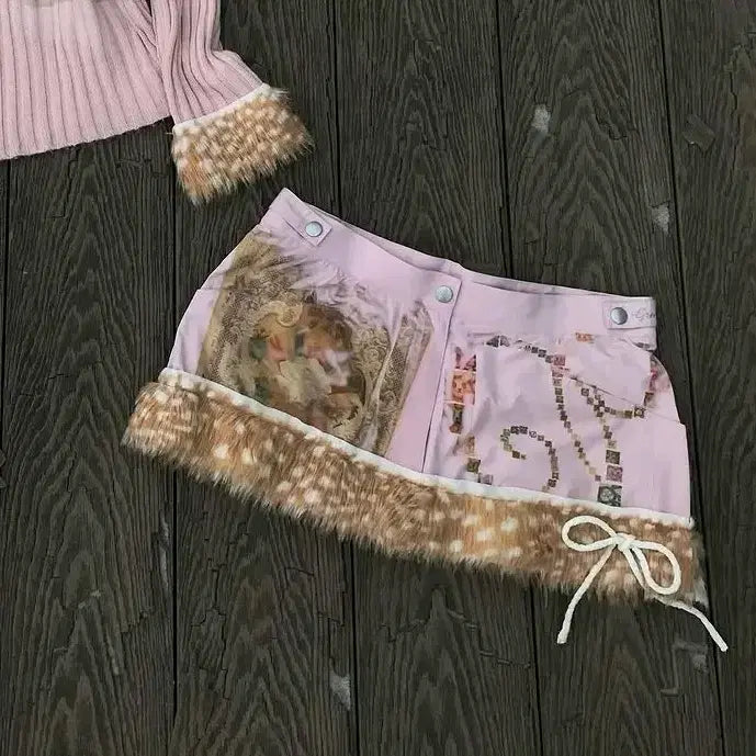 [BUNJANG] shop2dandelian Handmade Fairy Fur Mini Skirt / shop2dandelian 핸드메이드 페어리 퍼 미니스커트 모리걸 로걀