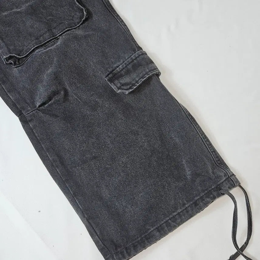 [BUNJANG] Gate Less Multi Denim Cargo Pants Black-Blue Size S / 게이트리스 멀티 데님 카고팬츠 흑청 진 S