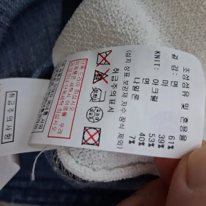 [SOLD OUT] 베네통 데님 배색 니트 가디건