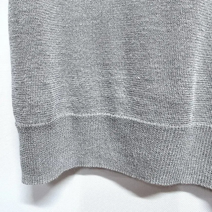 [BUNJANG] Demian Gray Knit Collar T-shirt / 데미안 반팔 카라 니트 티셔츠 그레이90