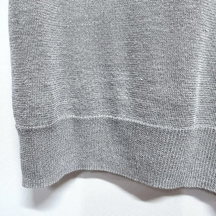 [BUNJANG] Demian Gray Knit Collar T-shirt / 데미안 반팔 카라 니트 티셔츠 그레이90