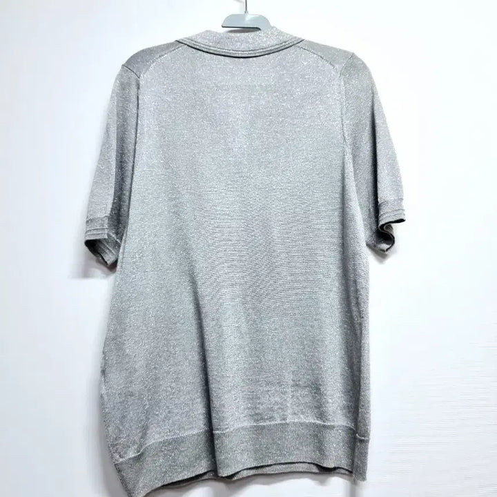 [BUNJANG] Demian Gray Knit Collar T-shirt / 데미안 반팔 카라 니트 티셔츠 그레이90