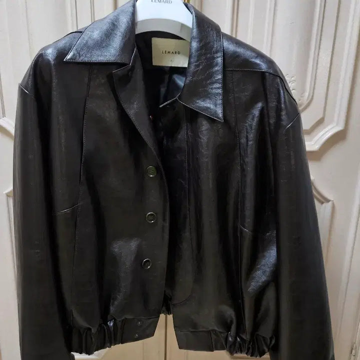 [BUNJANG] Lemard Oversized Split Pocket Vegan Leather Jacket / 르마드 오버핏 절개 포켓 비건레더 자켓 브라운