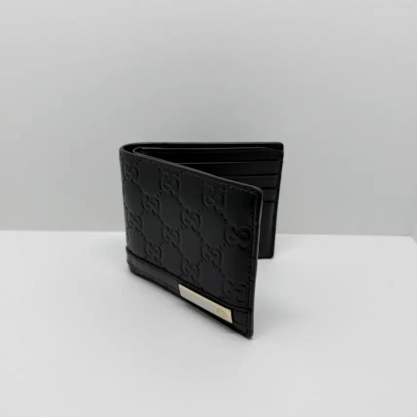 [BUNJANG] Gucci Interlocking G Metal Bar Bi-fold Wallet / [구찌] 인터로킹 G 메탈바 은장 시마 반지갑 365479 / B급