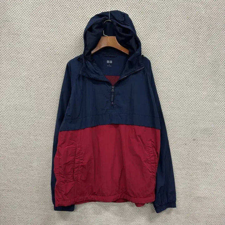 [BUNJANG] Uniqlo Colorblock Anorak Half-Zip Windbreaker / 유니클로 배색 아노락 반집업 바람막이 S A09488