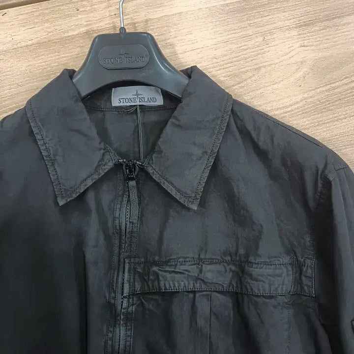 [BUNJANG] Stone Island 103WN Garment Dyed Zip Overshirt Black / 스톤 아일랜드 103WN 가먼트 다이드 집 오버셔츠 블랙 - 24FW