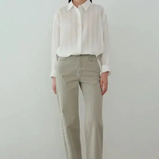 [SOLD OUT] 모이아 송혜교 시어 스트라이프 셔츠 아이보리