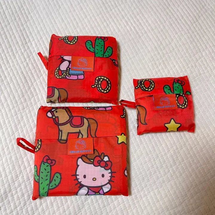 [BUNJANG] Baggu Hello Kitty Western Tote Bag Set / baggu키티웨스턴 베이비+스탠다드+빅 3개