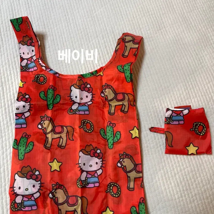 [BUNJANG] Baggu Hello Kitty Western Tote Bag Set / baggu키티웨스턴 베이비+스탠다드+빅 3개