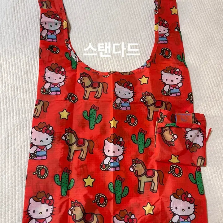 [BUNJANG] Baggu Hello Kitty Western Tote Bag Set / baggu키티웨스턴 베이비+스탠다드+빅 3개