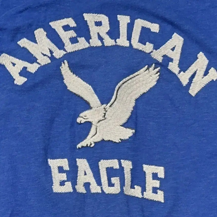 [BUNJANG] American Eagle Embroidered Logo Vintage T-Shirt (Blue) / [XL] 아메리칸 이글 빅 로고 자수 빈티지 티셔츠 (블루)