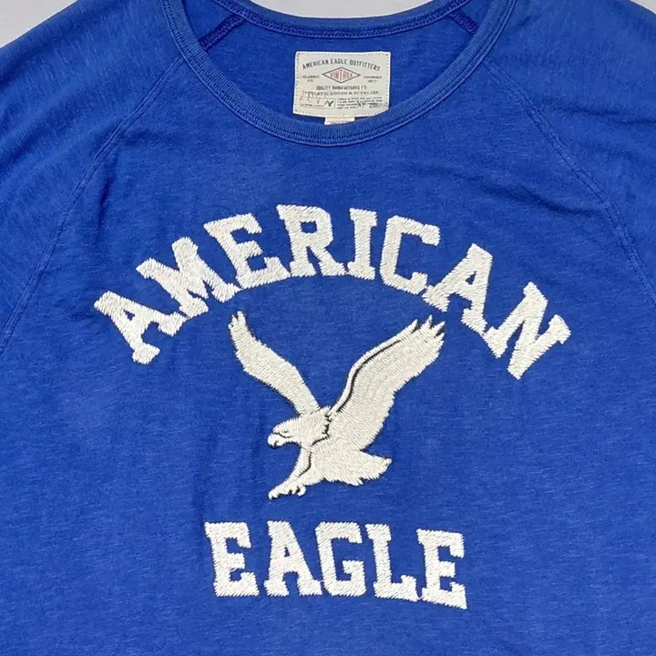 [BUNJANG] American Eagle Embroidered Logo Vintage T-Shirt (Blue) / [XL] 아메리칸 이글 빅 로고 자수 빈티지 티셔츠 (블루)