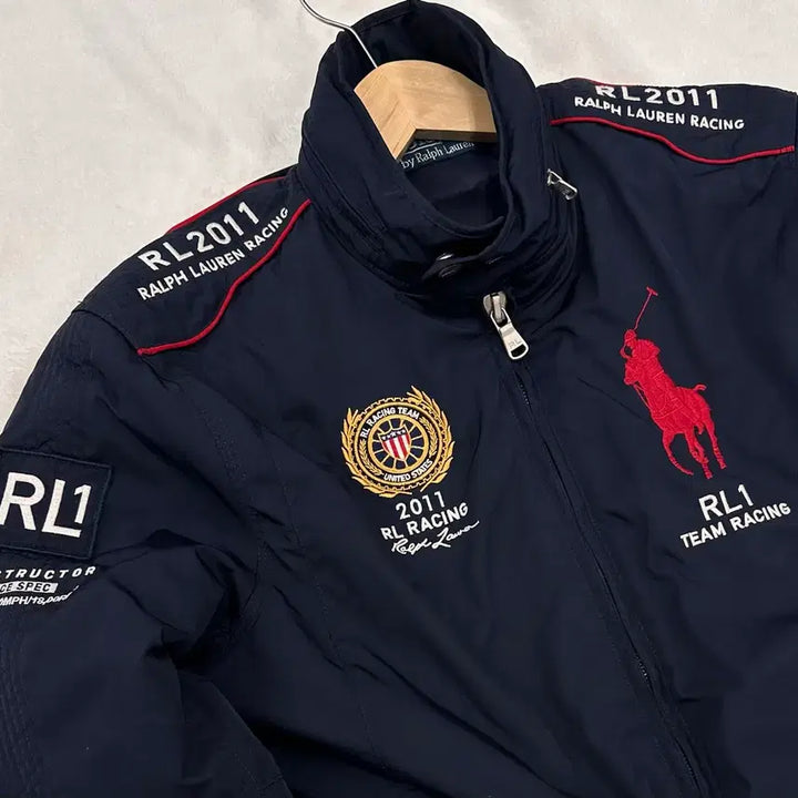 [BUNJANG] Polo Ralph Lauren Big Pony USA Bomber Jacket / (M)폴로랄프로렌 빅포니 USA 성조기 레이싱 봄버 자켓