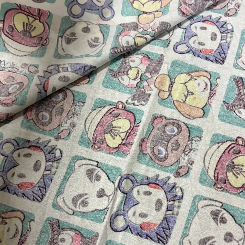 [BUNJANG] Animal Crossing Vintage Character Fabric / 동물의 숲 빈티지 캐릭터 원단 1마