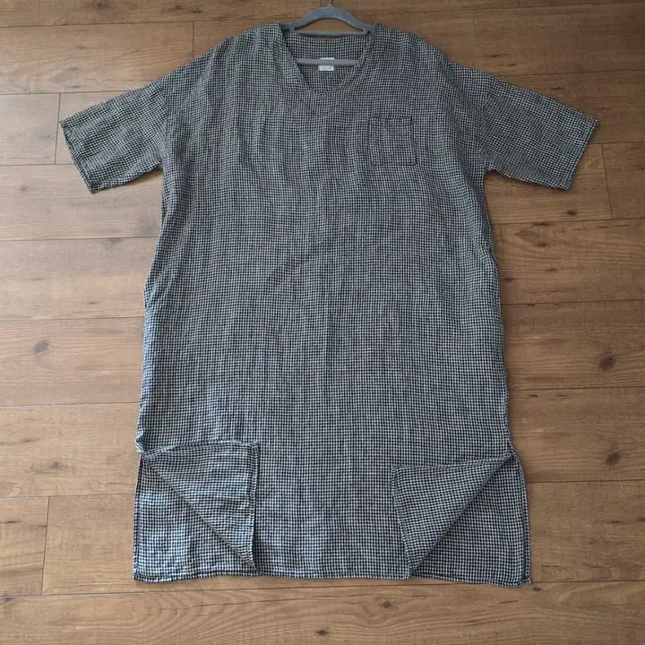 [SOLD OUT] 프리~88/면 롱 체크 원피스