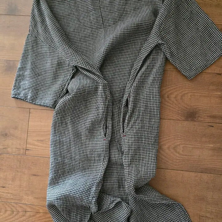 [SOLD OUT] 프리~88/면 롱 체크 원피스