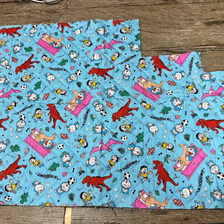 [BUNJANG] Doraemon Classic Quilted Character Fabric / 고전 도라에몽 누빔 캐릭터 원단