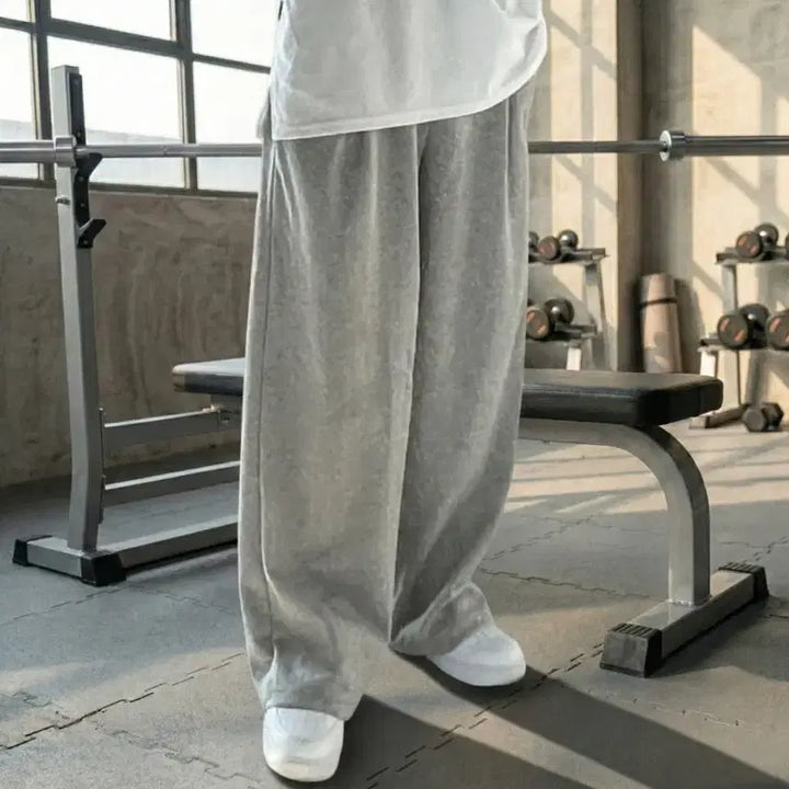 [BUNJANG] Unisex Wide Balloon Training Sweatpants / 남자 남녀공용 와이드 벌룬 운동 헬스 트레이닝 츄리닝 스웻 통 바지