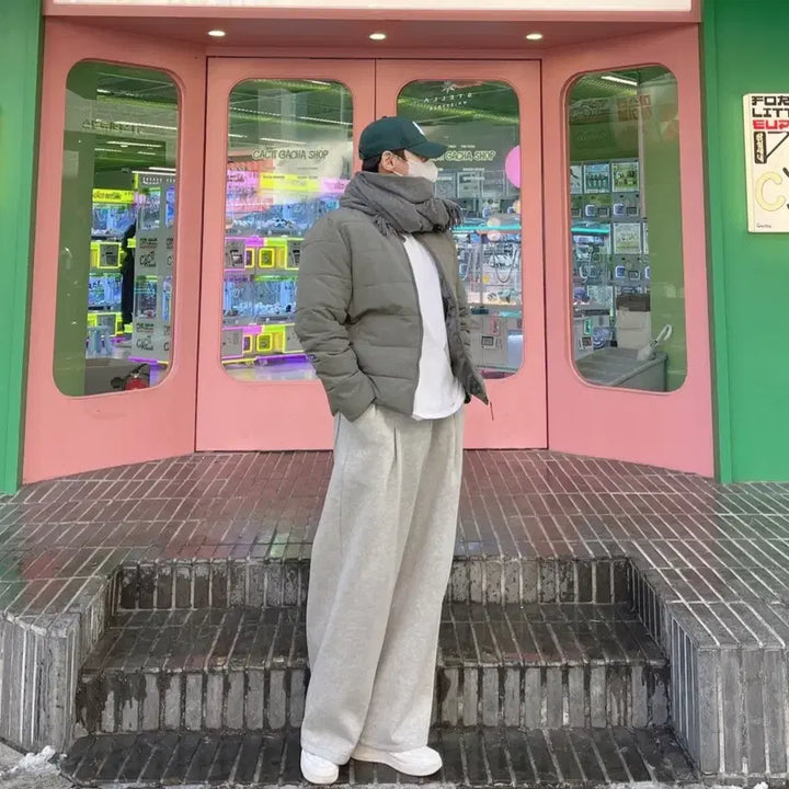 [BUNJANG] Unisex Wide Balloon Training Sweatpants / 남자 남녀공용 와이드 벌룬 운동 헬스 트레이닝 츄리닝 스웻 통 바지