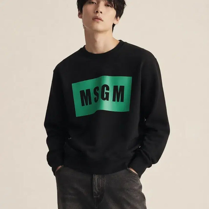 [BUNJANG] MSGM Box Logo Sweatshirt / [남자-100]MSGM 박스 로고 맨투맨
