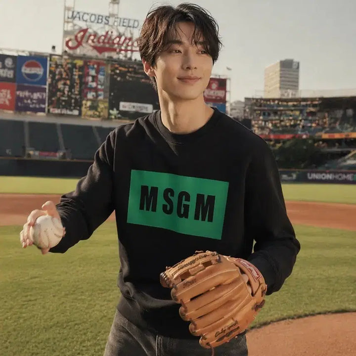 [BUNJANG] MSGM Box Logo Sweatshirt / [남자-100]MSGM 박스 로고 맨투맨