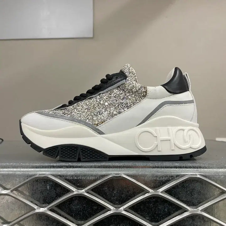 [BUNJANG] Jimmy Choo Glitter Sneakers / 지미추 글리터 스니커즈 35.5 (gr-4527)