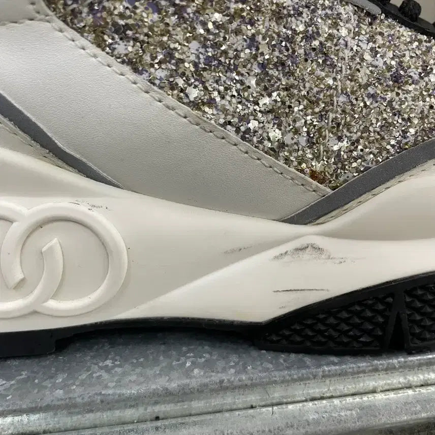 [BUNJANG] Jimmy Choo Glitter Sneakers / 지미추 글리터 스니커즈 35.5 (gr-4527)