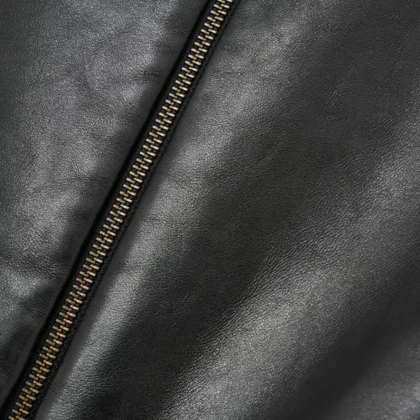 [BUNJANG] Noirer Lambskin Leather Belted Crop Jacket / 노이어 양가죽(100%) 램스 레더 벨티드 크롭 자켓