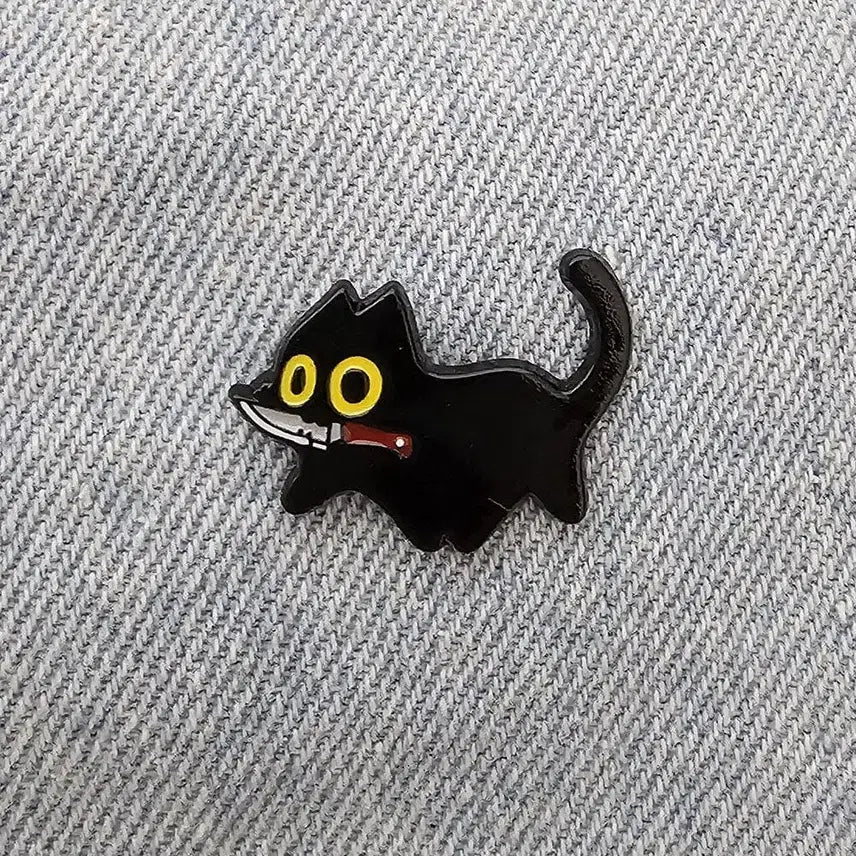 [BUNJANG] Black Cat Enamel Pin / 블랙고양이 뱃지 (새상품)