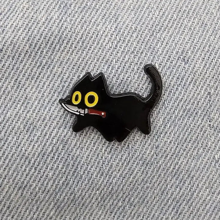 [BUNJANG] Black Cat Enamel Pin / 블랙고양이 뱃지 (새상품)