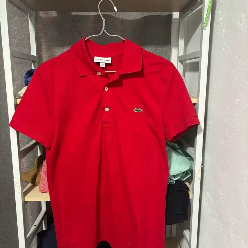[BUNJANG] Lacoste Slim Fit PK T-shirt Red / 라코스테 슬림핏 PK 반팔티 레드