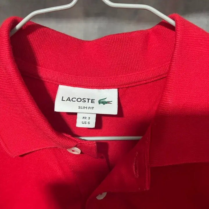 [BUNJANG] Lacoste Slim Fit PK T-shirt Red / 라코스테 슬림핏 PK 반팔티 레드