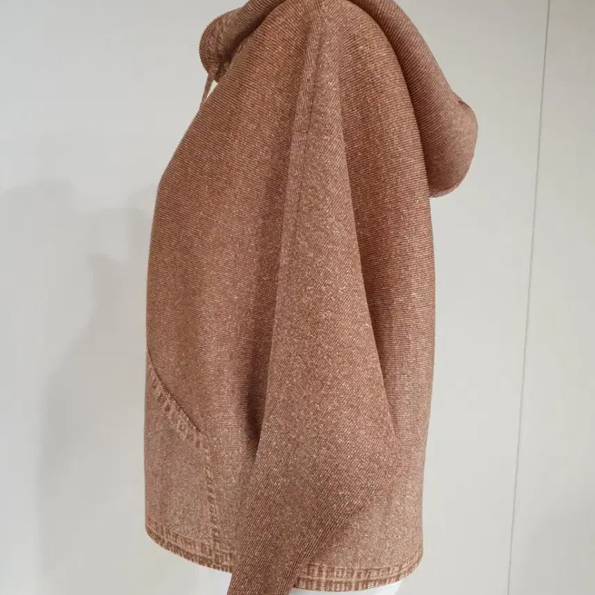 [BUNJANG] Brown Pleats Hoodie / 브라운 플리츠 후드티