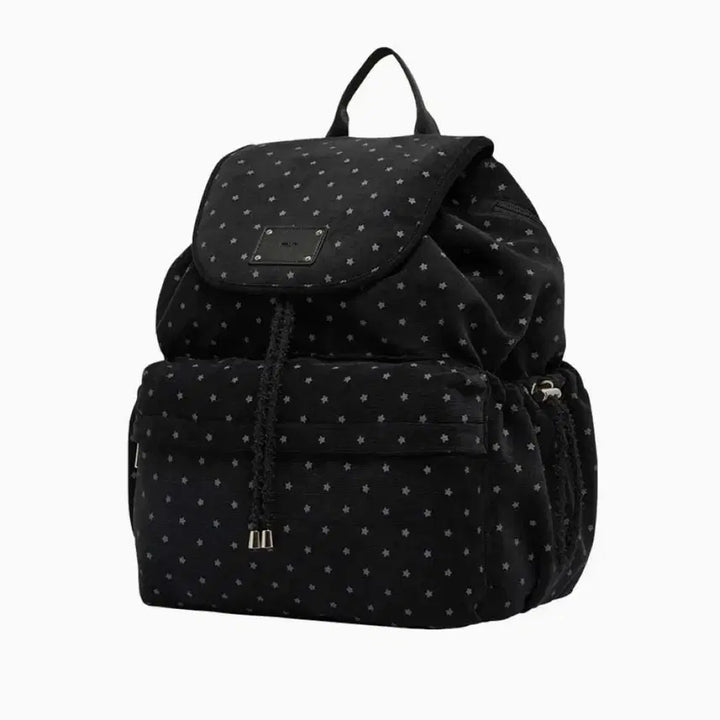 [BUNJANG] Mur Fluffy String Backpack Black Star / 미사용) 무르 Mur 플러피 스트링 백팩 블랙스타 별 백팩
