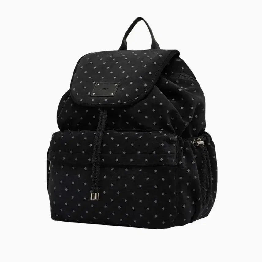 [BUNJANG] Mur Fluffy String Backpack Black Star / 미사용) 무르 Mur 플러피 스트링 백팩 블랙스타 별 백팩