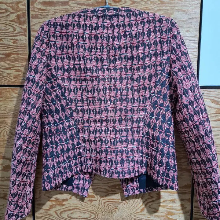 [BUNJANG] Maje Tweed Jacket Pink Black Pattern 36 / 25.마쥬 트위드 자켓 핑크 블랙 패턴36