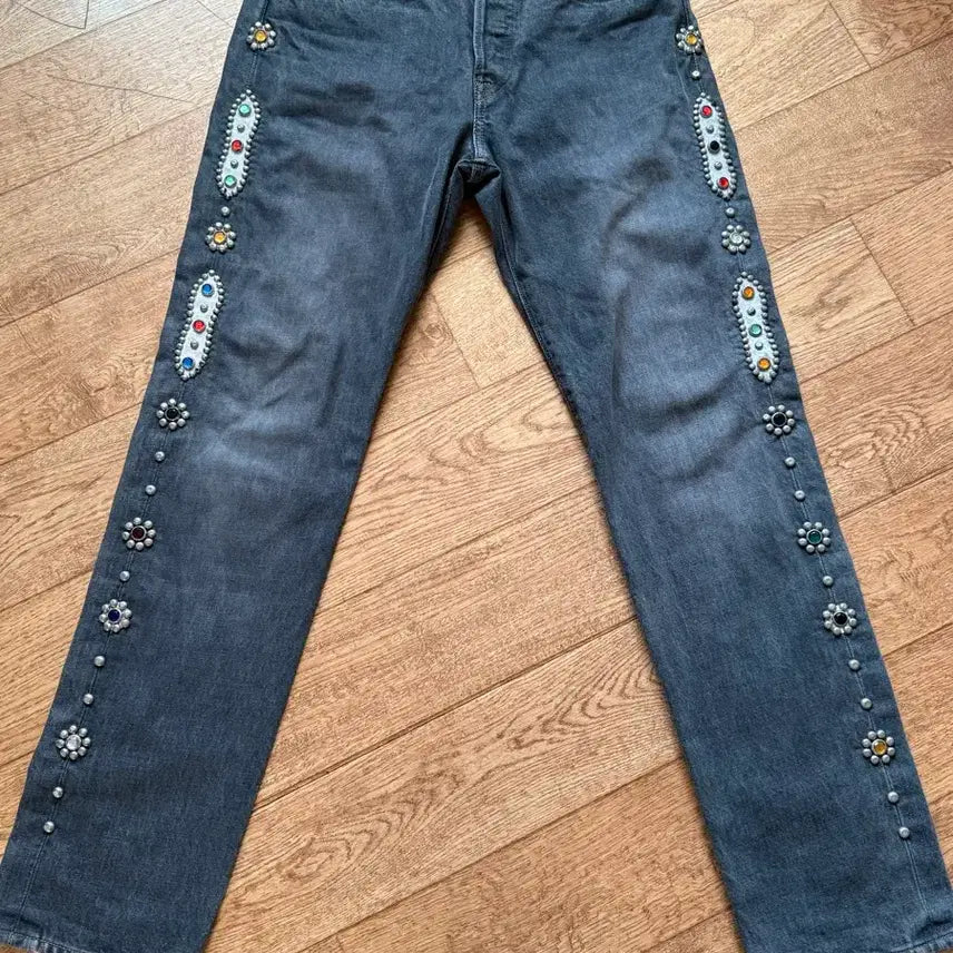 [BUNJANG] Kapital Gemstone Black Monkey Cisco Jeans (32) / [32]캐피탈 젬스톤 블랙 Kapital Monkey Cisco 5P