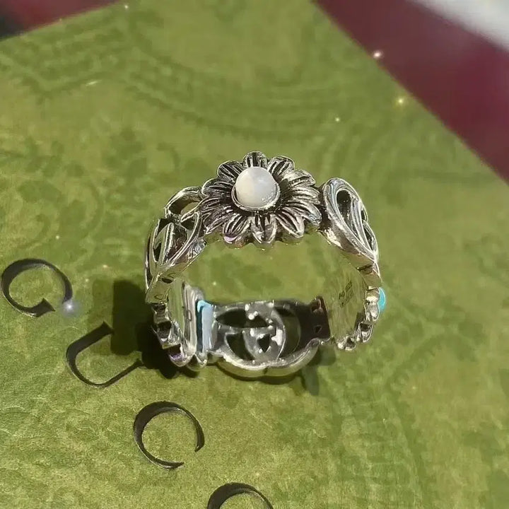 [BUNJANG] Gucci GG Marmont Flower Ring Silver / 구찌 플라워 GG 마몬트 반지 실버