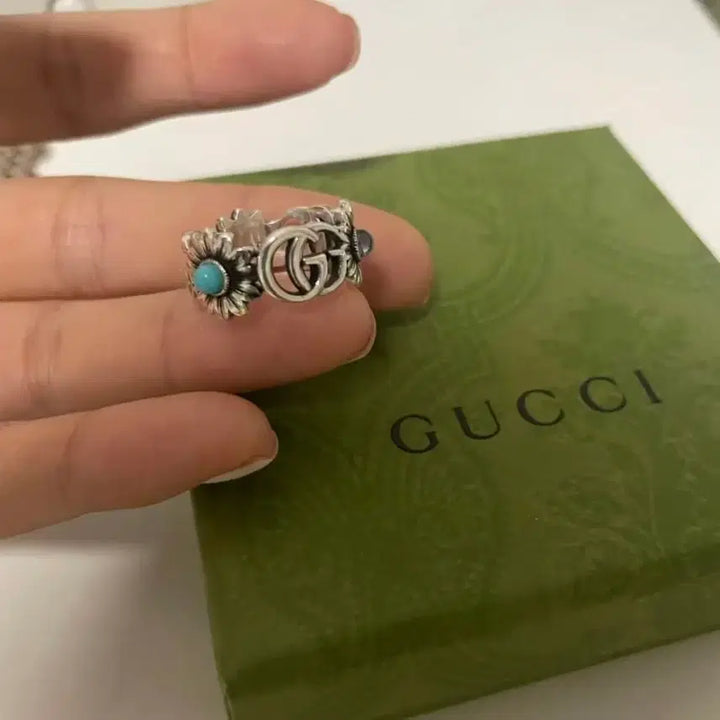 [BUNJANG] Gucci GG Marmont Flower Ring Silver / 구찌 플라워 GG 마몬트 반지 실버