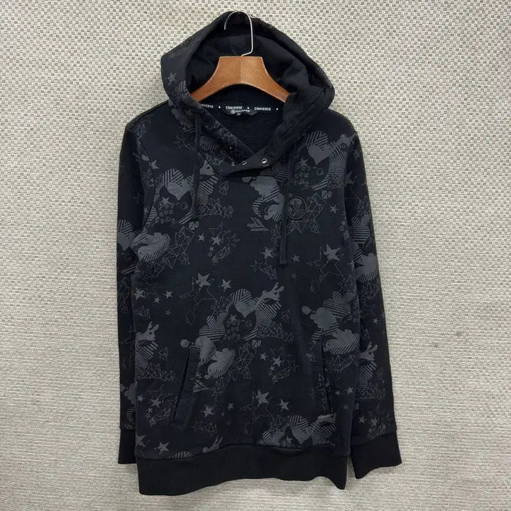 [BUNJANG] Converse Embroidered Logo Multi-Pattern Hoodie / 컨버스 자수로고 멀티패턴 후드티 90 A09509