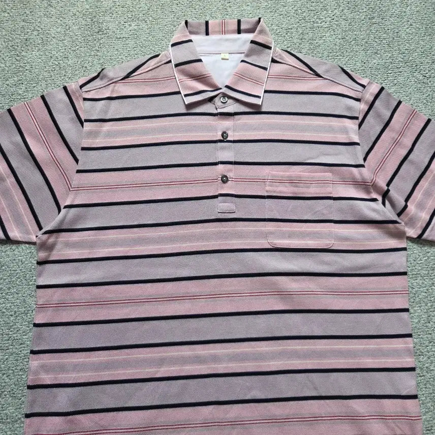 [BUNJANG] Topvalu Pink Collar Neck Short Sleeve T-Shirt L / Topvalu Japan 카라넥 반팔 티셔츠 L(100)