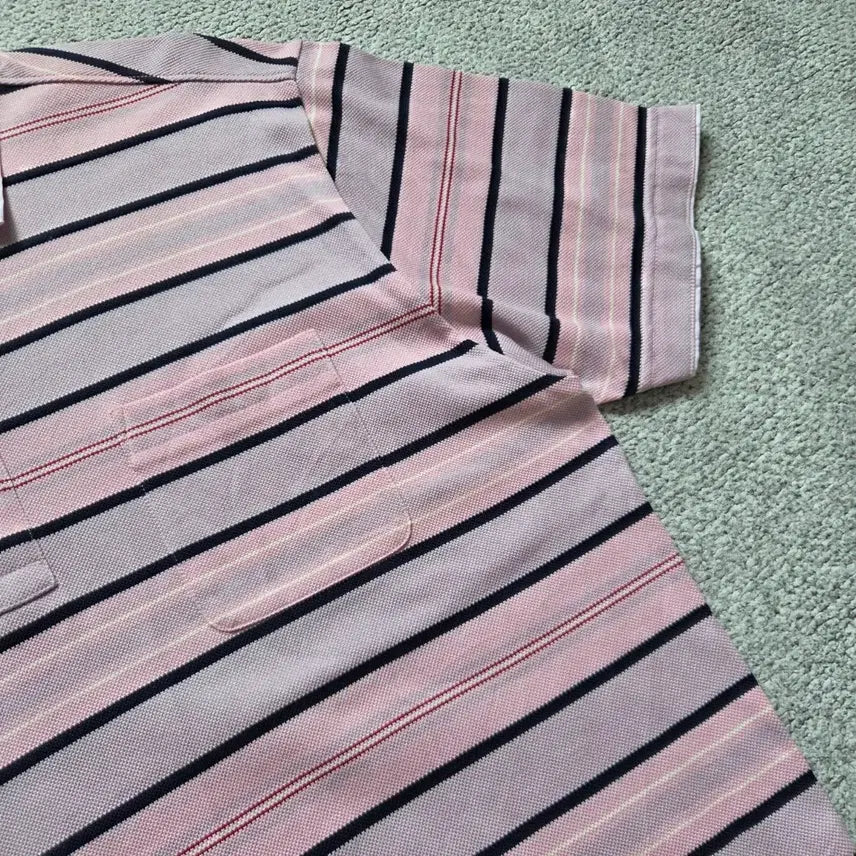 [BUNJANG] Topvalu Pink Collar Neck Short Sleeve T-Shirt L / Topvalu Japan 카라넥 반팔 티셔츠 L(100)