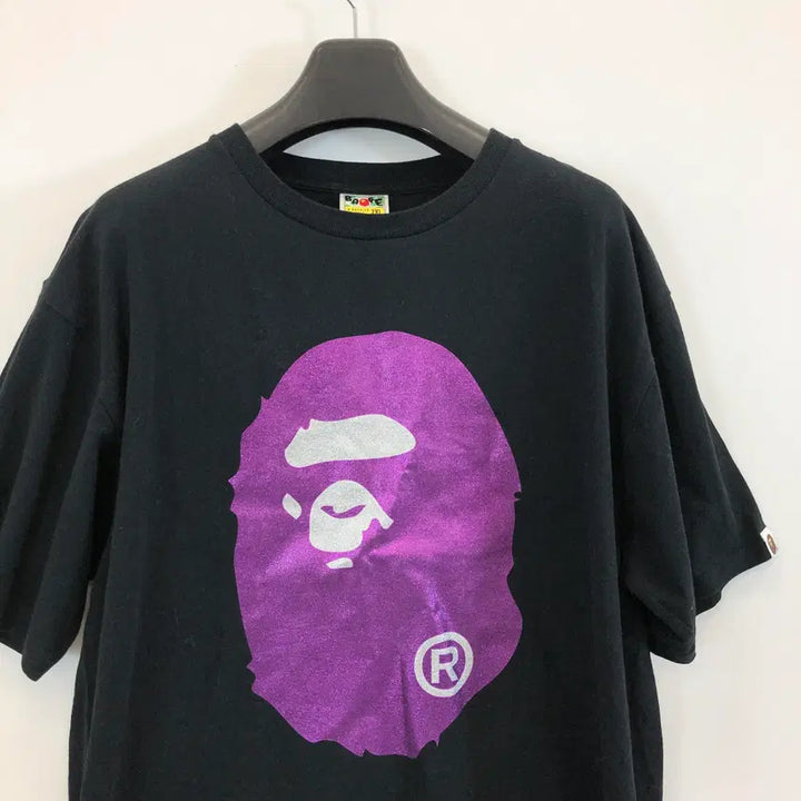 [BUNJANG] BAPE Glitter Big Ape Short Sleeve T-shirt / 베이프 글리터 빅 에이프 반팔 2XL 퍼플