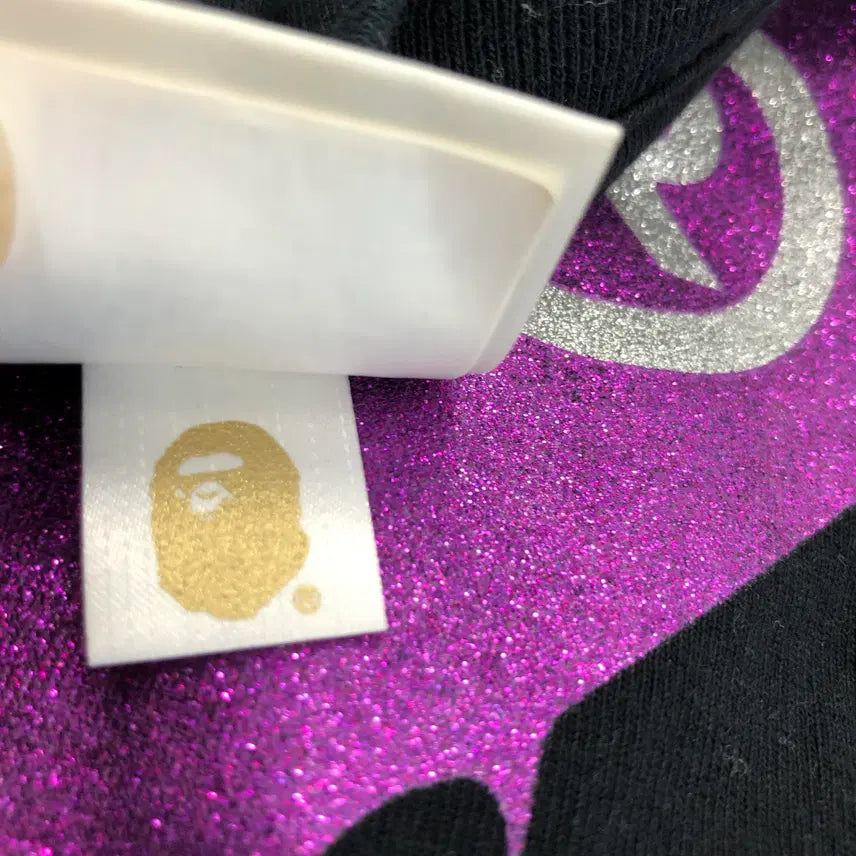 [BUNJANG] BAPE Glitter Big Ape Short Sleeve T-shirt / 베이프 글리터 빅 에이프 반팔 2XL 퍼플