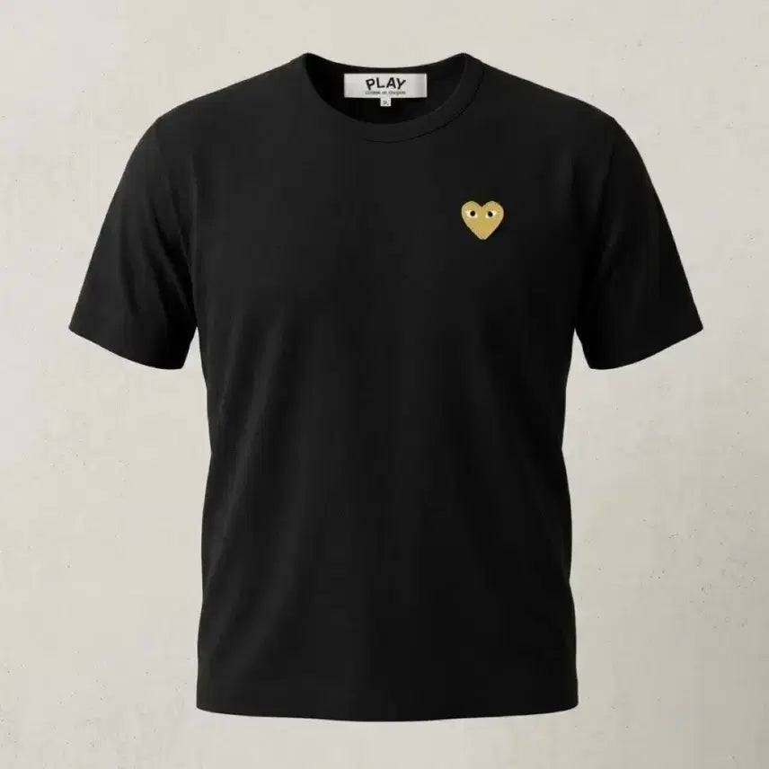 [BUNJANG] Comme des Garcons Gold Emblem Heart T-shirt / 꼼데가르송 골드와펜 하트 블랙 /화이트/반팔티