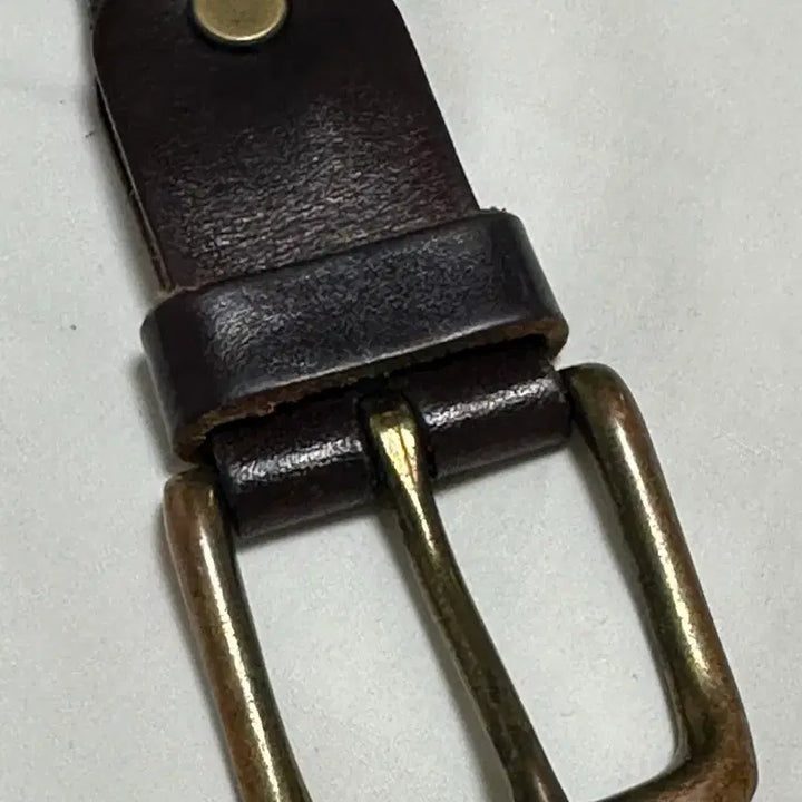 [BUNJANG] Vintage Brown Leather Braided Belt / 빈티지 브라운 가죽 꽈배기 벨트