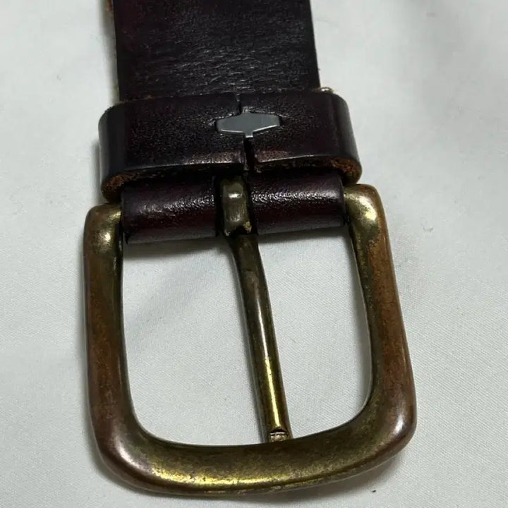 [BUNJANG] Vintage Brown Leather Braided Belt / 빈티지 브라운 가죽 꽈배기 벨트