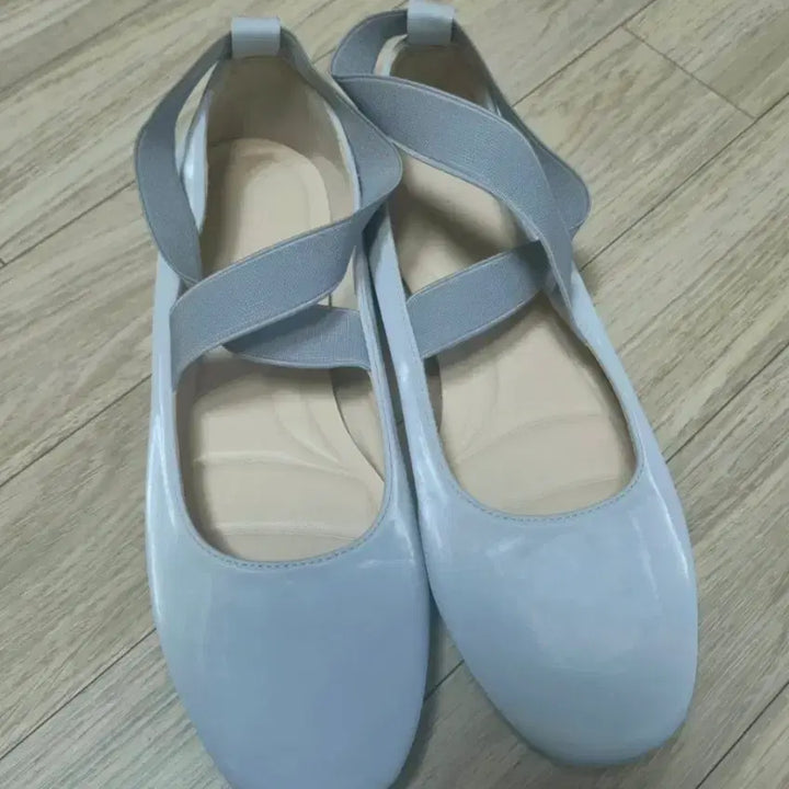 [BUNJANG] Cross Strap Ballerina Flat Shoes - Baby Blue / (w컨셉 구매)크로스 스트랩 블루 발레리나 플랫 슈즈