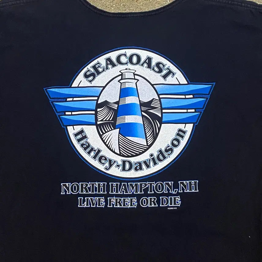 [BUNJANG] Harley-Davidson Sea Coast Vintage T-shirt / 미국 빈티지 할리데이비슨 씨코스트 반팔티